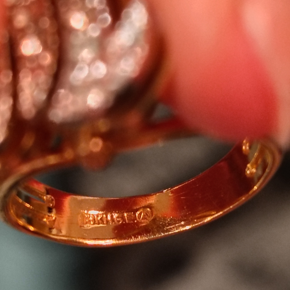 Elegant 18K GE Gold Tone Women's Ring Letter M - Picture 6 of 7
